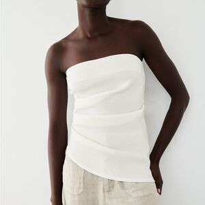 Zara White Strapless Top